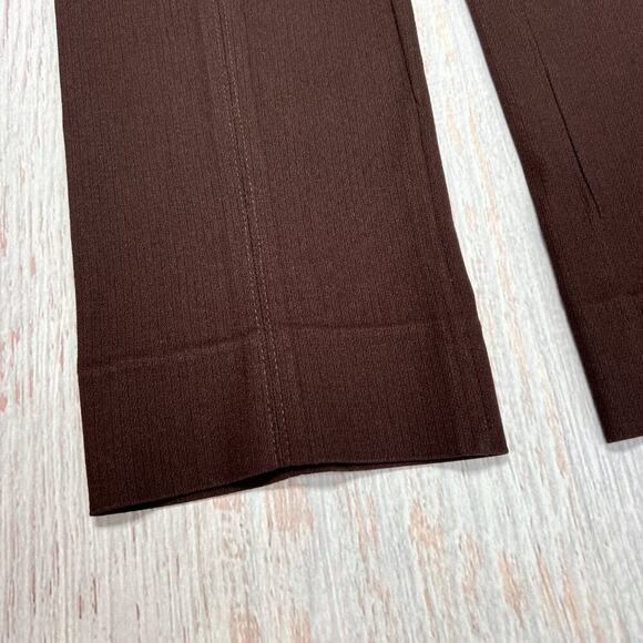 ANFC Collection High Rise Pants SIZE 12 Maroon Brown Zipper Front Scallop Waist - Picture 12 of 12